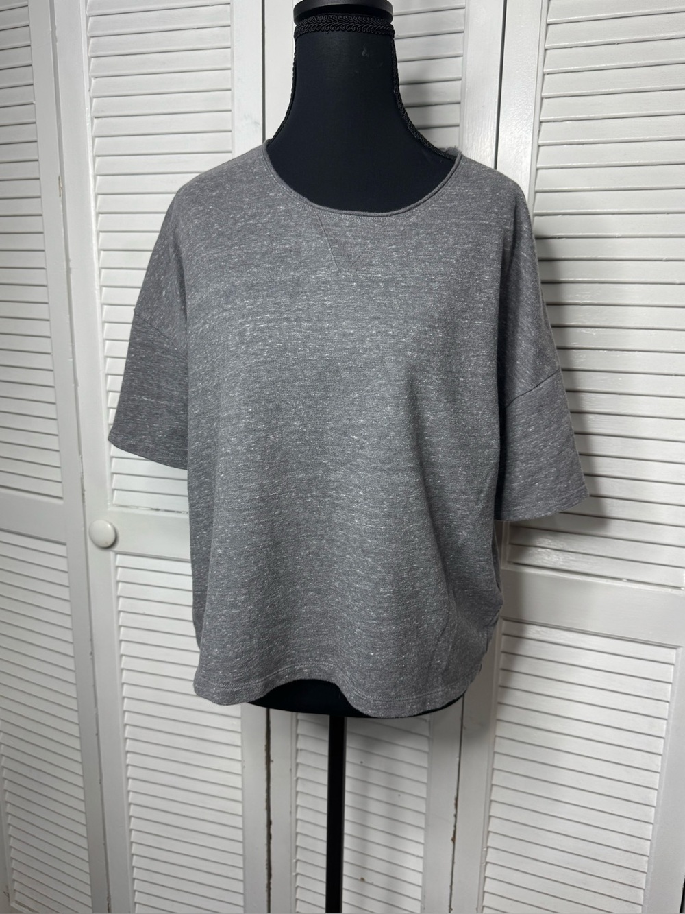 Casual Heather Gray Boxy Oversized Dropped Shoulders Gorpcore T Shirt Medium